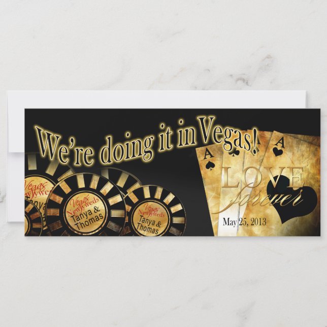 Deluxe Hochzeit Tanya u. Thomas Las Vegas Einladung (Vorderseite)