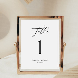 DELUXE Hochzeitskalligrafie-Script-Tischnummer Sockelschild