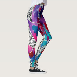 Deluxe Orientale Lotus Blume Originelle Kunst, Dic Leggings
