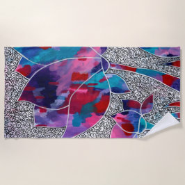 Deluxe Orientale Lotus Blume Originelle Kunst, Dic Strandtuch