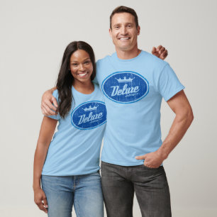Deluxe ovales Logo (Vintages Blaues/Weiß) T-Shirt