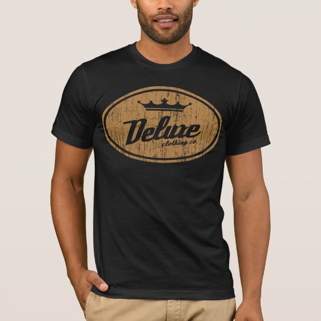 Deluxe ovales Logo (Vintages Gold) T-Shirt (Vorderseite)