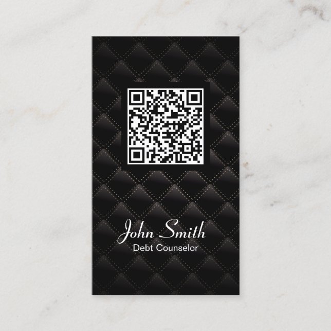 Deluxe QR Code Schulden Berater Business Card Visitenkarte (Vorderseite)