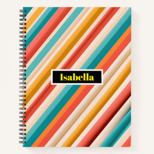 Deluxe Retro Strip Notebook Farbige Geometrie Notizbuch