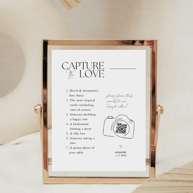 DELUXE Simple Share Wedding Fotos mit QR Code Sockelschild (Von Creator hochgeladen)