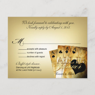 Deluxe UAWG-Antwort Howards u. Milita Las Vegas RSVP Karte