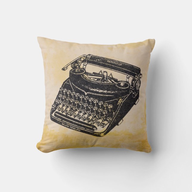 Deluxe Vintage geräuschlose Schreibmaschine Kissen (Vorderseite)