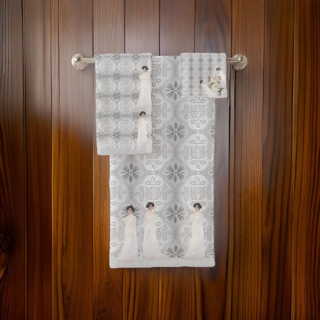 Deluxe Woman in White Serena Klimt Badhandtuch Set (Von Creator hochgeladen)
