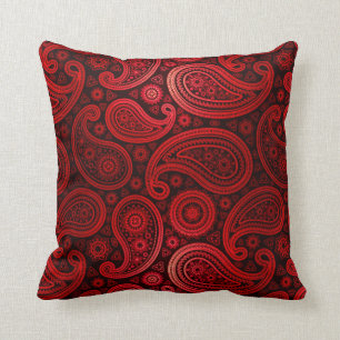 Deluxes karminrotes Rot Paisleys Kissen