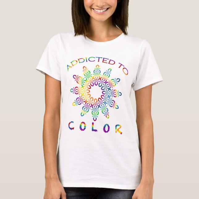 Dem Color Rainbow Mandala Design angepasst T-Shirt (Vorderseite)