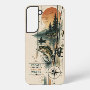 'Dem Lärm entfliehen' Vintage-Angeln Samsung Galaxy Hülle