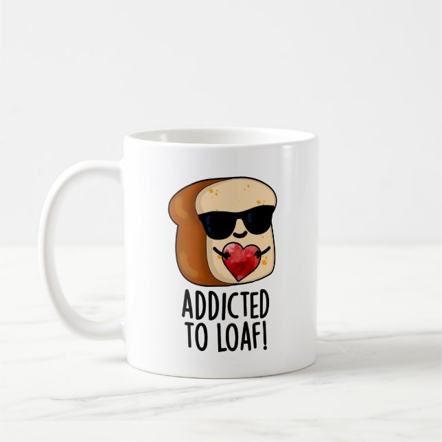 Dem Loaf-Funny-Brot-Pun geweiht Kaffeetasse (Links)