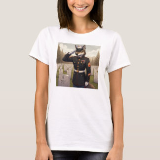 Dem Marine Corps Wolf salutierend T-Shirt