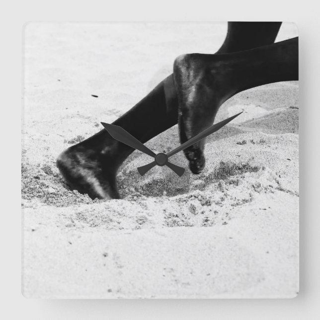 dem Sand ausgehen Quadratische Wanduhr (Vorderseite)