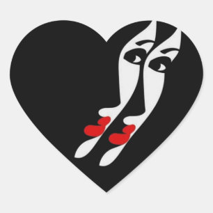 dem Spiegel einer Person Herz-Aufkleber