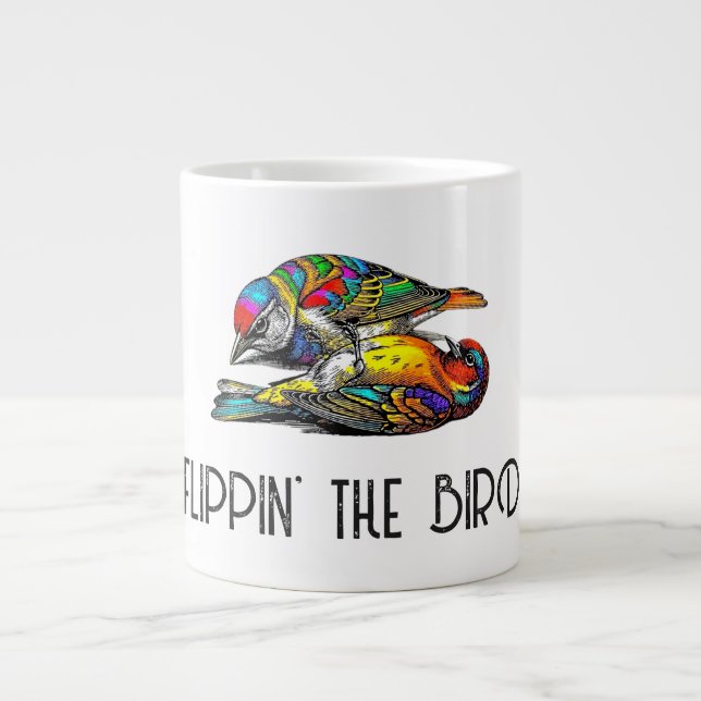 DEM VOGEL ZEIGEN Jumbo-Tasse (Vorderseite)