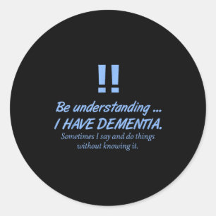 Dementia Heimer Warrior Patienten Hirnstörung Vi Runder Aufkleber