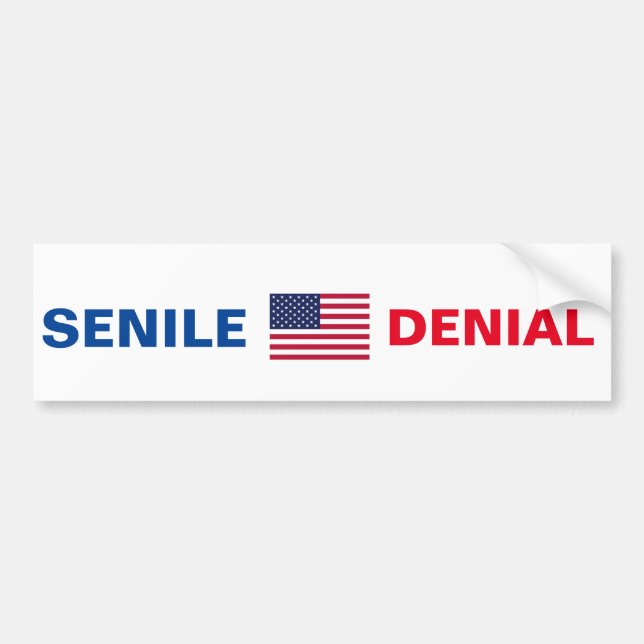 Dementia Joe Biden "SENILE DENIAL" Autoaufkleber (Vorne)