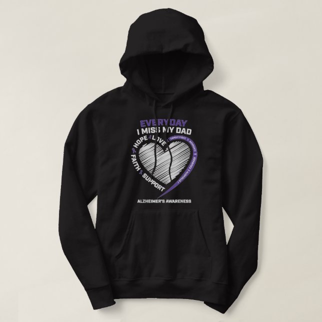 Dementia Products Purple In Memory Dad Alzheimers  Hoodie (Design vorne)
