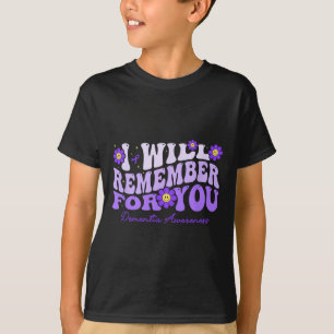 Demenz Ich werde mich für dich an Retro-Blume Heim T-Shirt