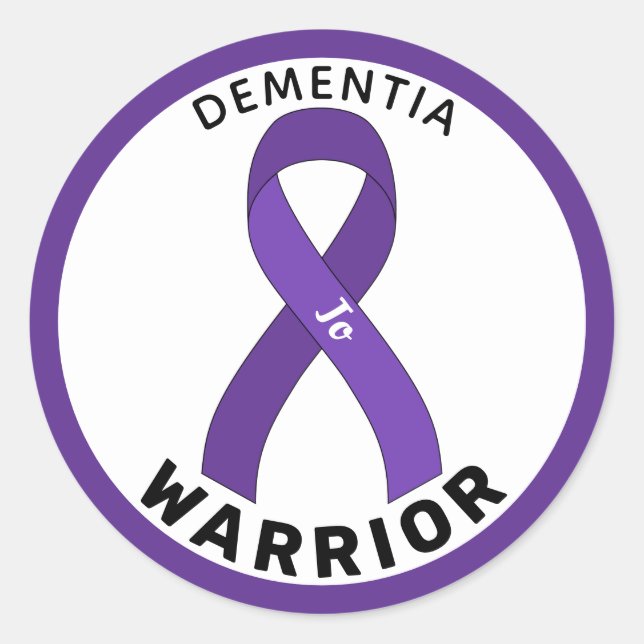Demenz Warrior Ribbon White Round Sticker (Vorderseite)