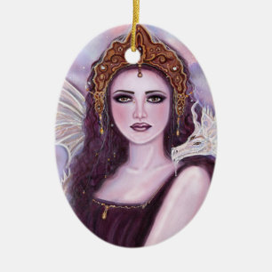 Demeter Göttin mit Schlange von Renee Lavoie Keramik Ornament