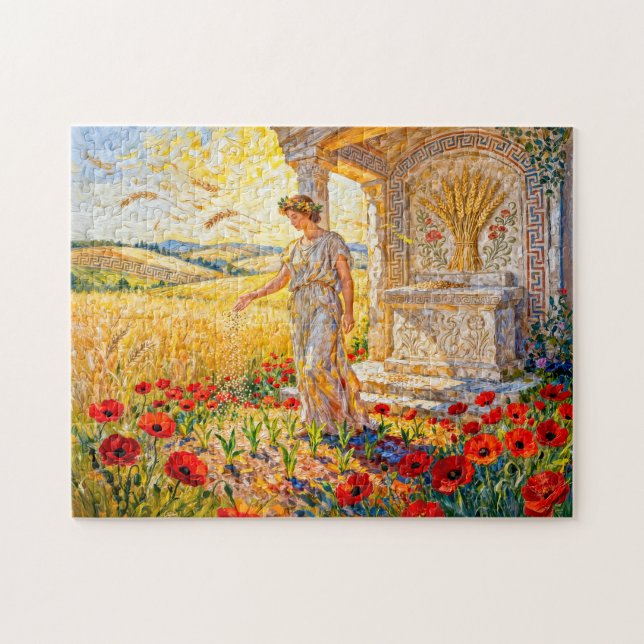 Demeter sät Getreide bei einem Feldaltar zwischen  Puzzle (Horizontal)