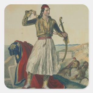 Demetrius Mavromichalis, griechischer Soldat und P Quadratischer Aufkleber