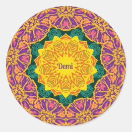 DEMI ~ Helle Weihnachts-Blume Runder Aufkleber