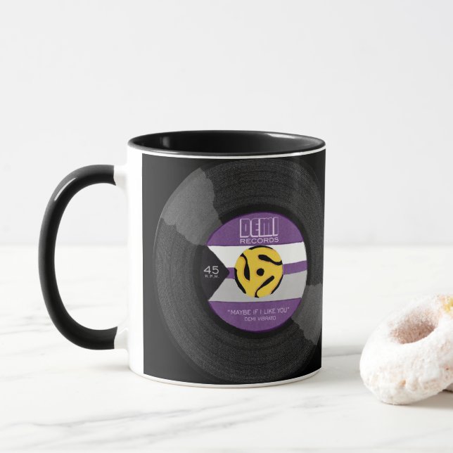 Demi Platten Demisexual Prix Vinyl LGBTQ Tasse (Mit Donut)