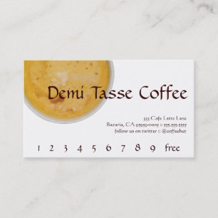 Demi Tasse Kaffee-Getränk-Loyalität/Lochkarte Treuekarte