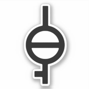 Demiagender Demigirl-Geschlechtssymbol Aufkleber