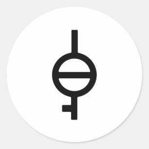 Demiagender Demigirl-Geschlechtssymbol Runder Aufkleber