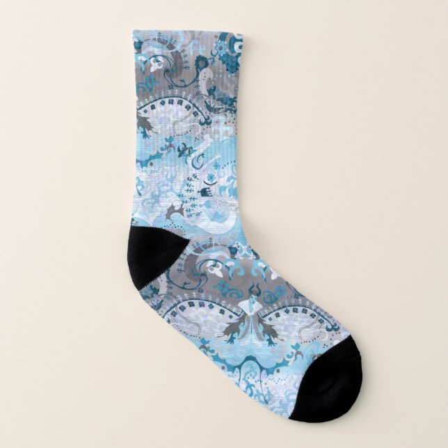Demiboy Dragon Damask - Stilvolle Farben für die P Socken (Links - Innen)