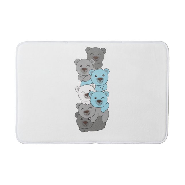 Demiboy Flag Pride Lgbtq Niedlich Bärenstapel Badematte (Vorderseite)