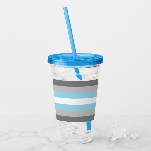 Demiboy Pride Flag Acryltrinkbecher (Vorderseite Ice)