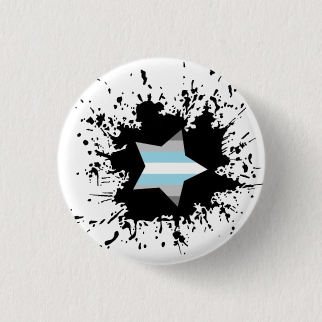 Demiboy Stolz-Flaggen-Tinten-Spritzen-Stern Button (Vorderseite)