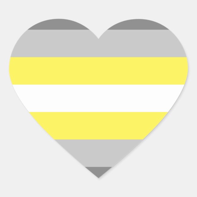 Demigender Pride Flag Herz-Aufkleber (Vorderseite)