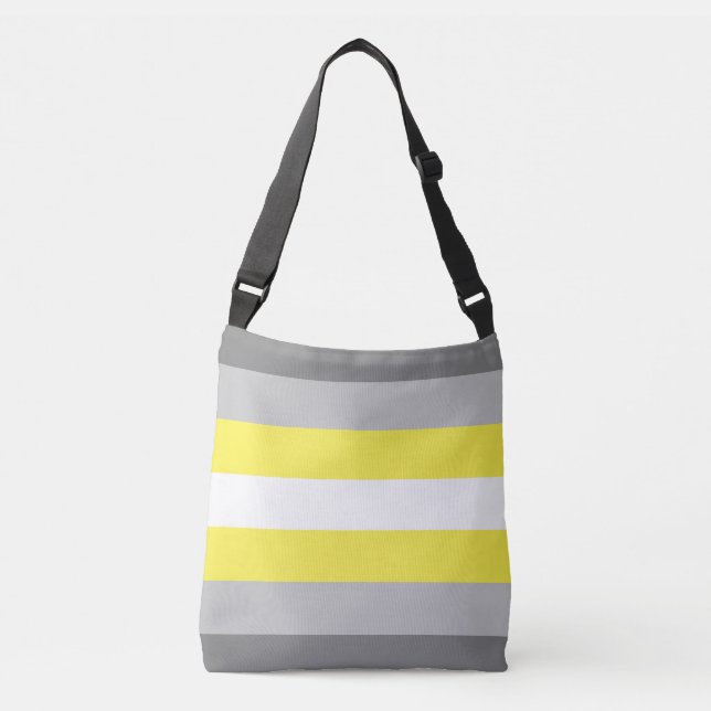 Demigender Pride Flag Tragetaschen Mit Langen Trägern (Vorderseite)
