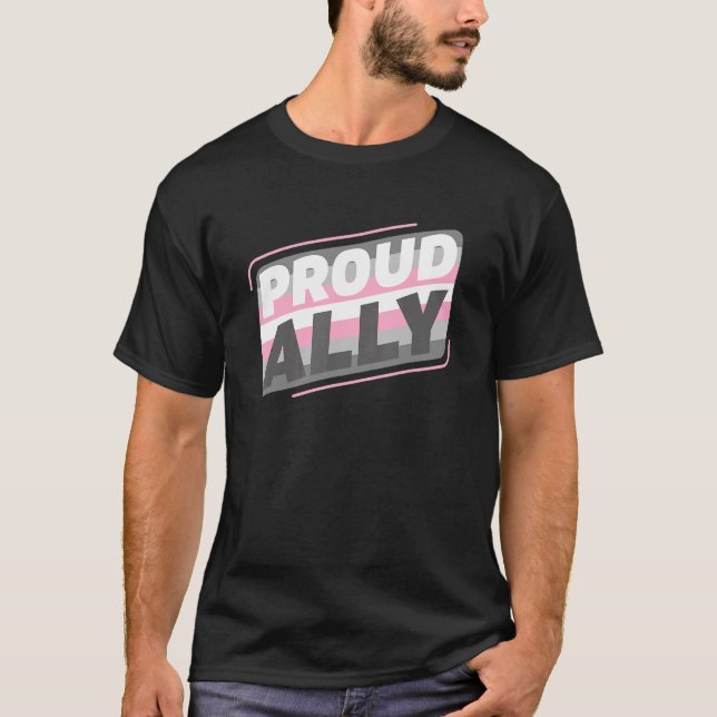 Demigirl Demisexual Proud Ally Lgbt Demigirl Flag T-Shirt (Vorderseite)