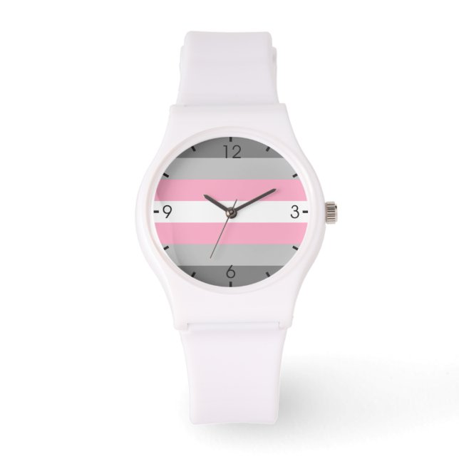 Demigirl Flag (Demi Girl Pride) Watch Armbanduhr (Vorderseite)