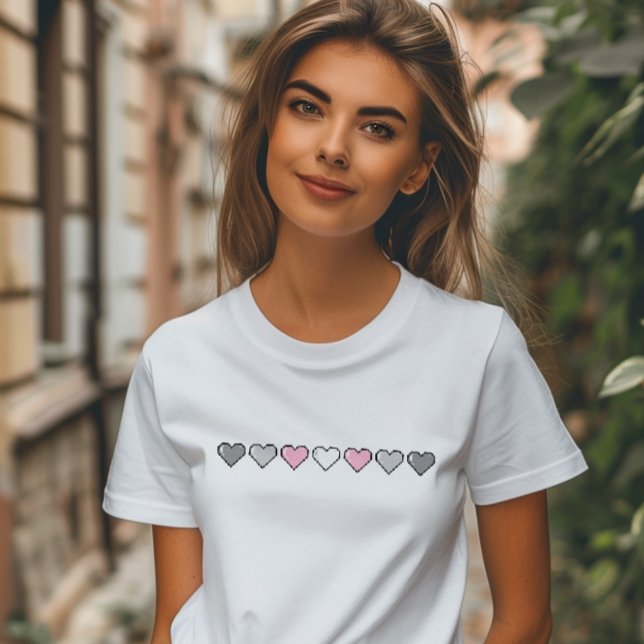 Demigirl Flag Pixel Herz T-Shirt (Von Creator hochgeladen)