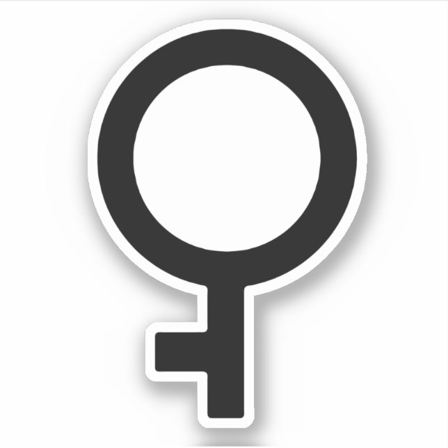 Demigirl Gender Symbol Aufkleber (Vorderseite)