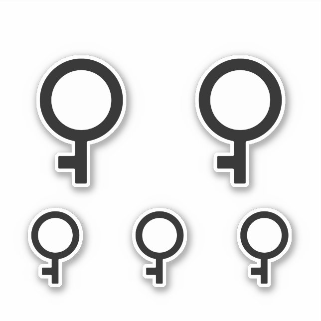 Demigirl Gender Symbol Aufkleber (Vorderseite)