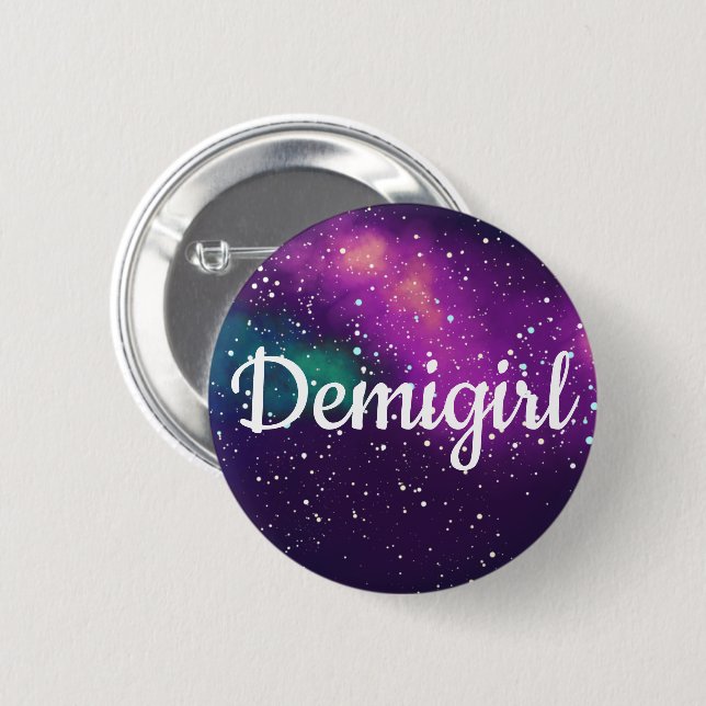 Demigirl kundengerechte Galaxie-Identität Button (Vorne & Hinten)