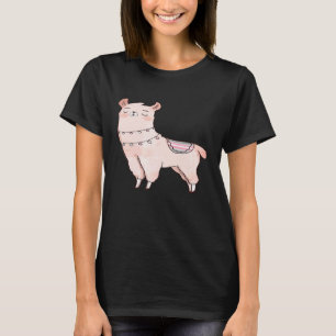 Demigirl Lama Süßes Tier Alpaka LGBTQIA Enby Stolz T-Shirt