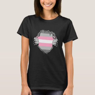 Demigirl Pride Chest Inside Demi Girl LGBT Demigir T-Shirt