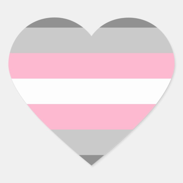 Demigirl Pride Flag Herz-Aufkleber (Vorderseite)
