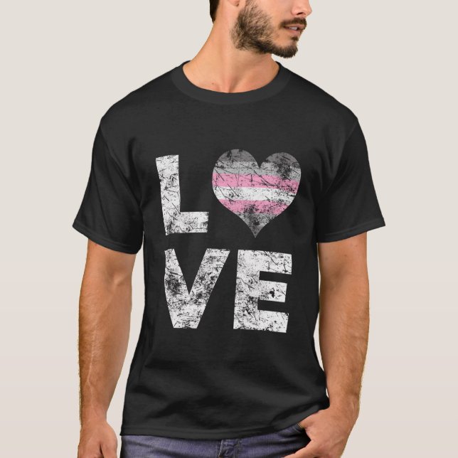 Demigirl Pride Liebe Vintag Demigirl Flag T-Shirt (Vorderseite)