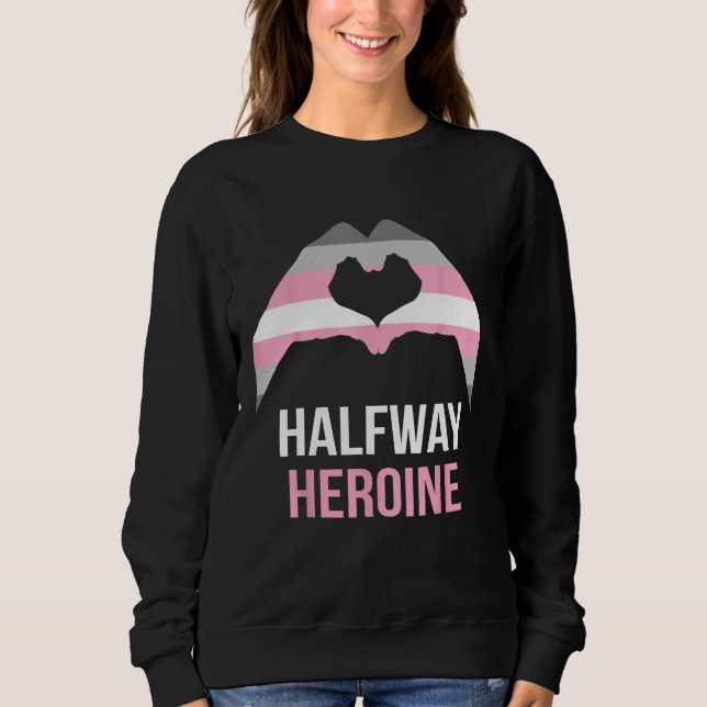 Demigirl Quote Love Heart Demigirl Flag Sweatshirt (Vorderseite)
